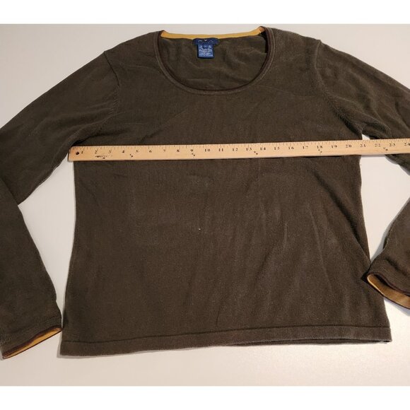 Vintage Faconnable Sweater Raglan Brown Crewneck Soft Cashmere Blend Mens Large - Picture 9 of 11